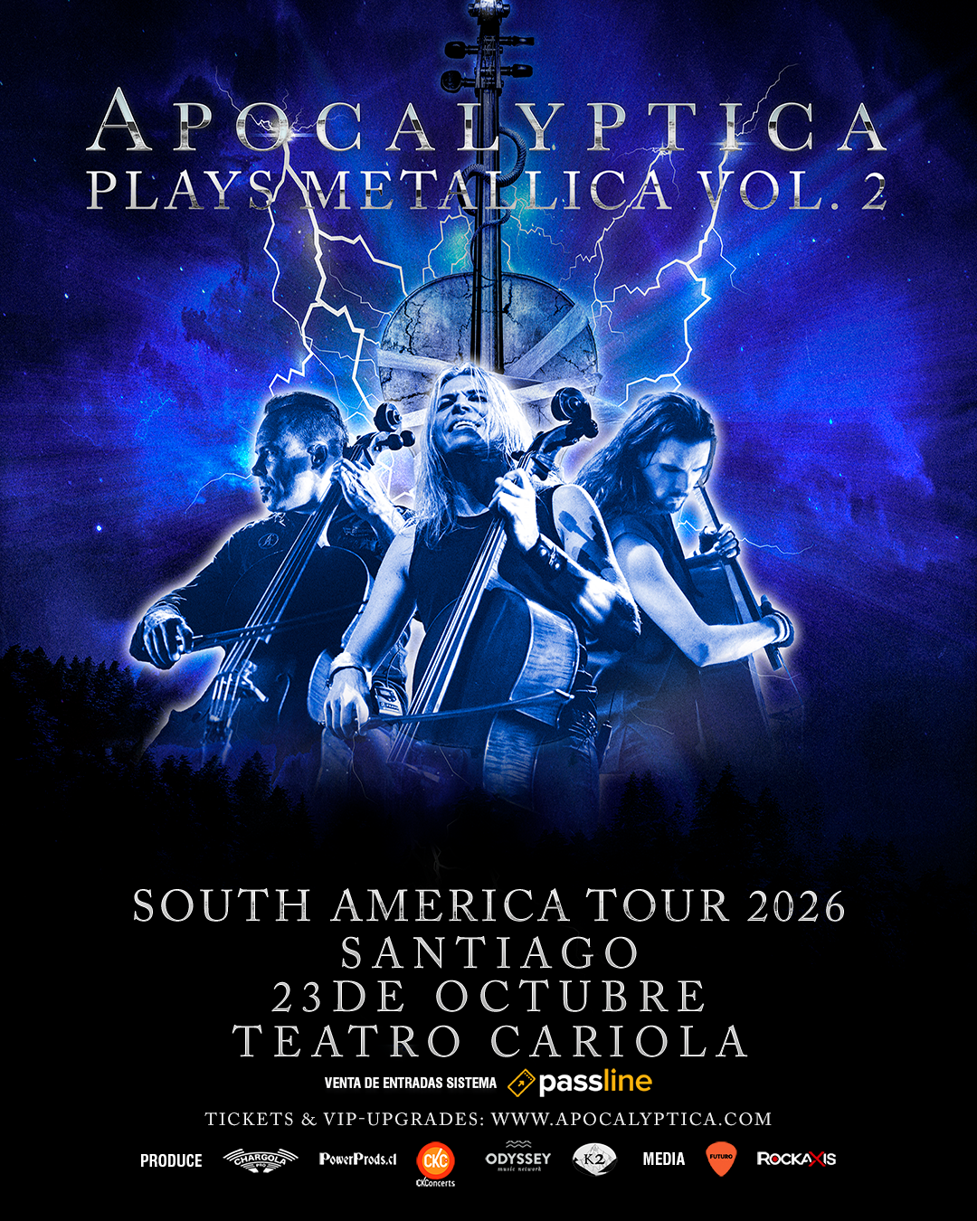 Apocalyptica fija su regreso a Chile para el 23 de octubre